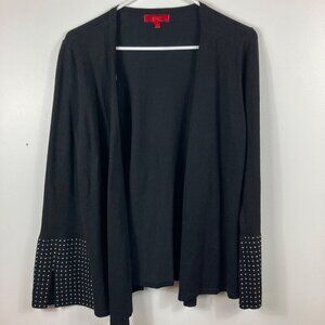 Womens Jennifer Lopez Black‎ Open Cardigan Bell Studded Sleeves XS